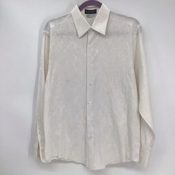 Mosley & Hollard Other - Mosley & Hollard Mens Clothier Embroidered Paisley Long Sleeve Shirt Size S
